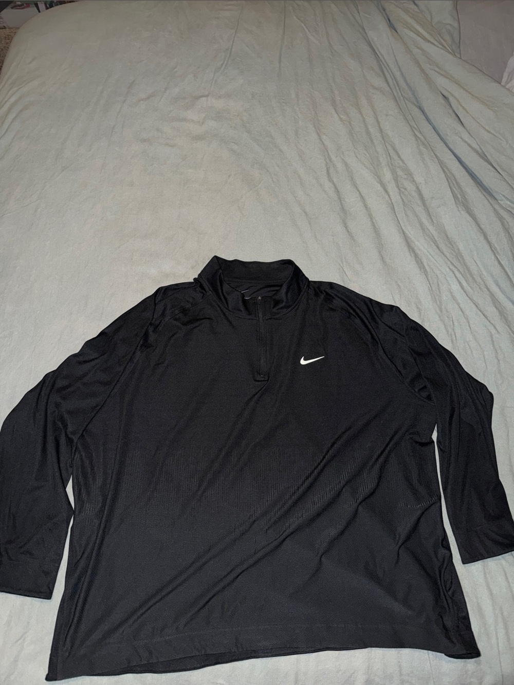Nike Black Polo Long-Sleeve Quarter Zip Performance Top